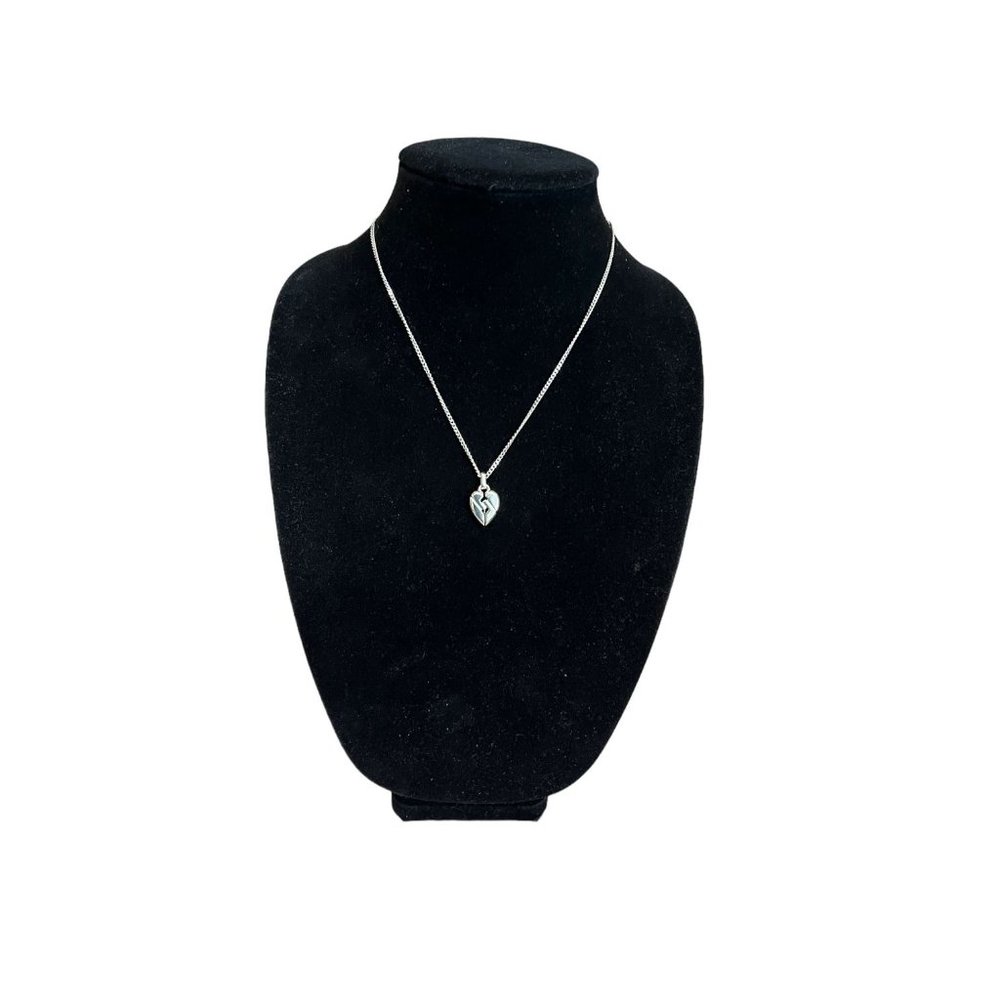 GUCCI Sterling Broken Heart Logo Necklace  mp